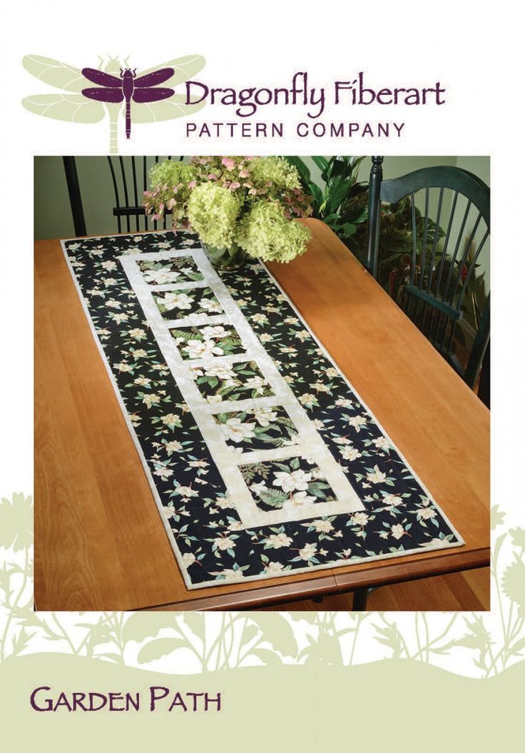 Garden Path Quilted Table Runners Patterns, Placemats Patterns, Quilted Table Toppers, Toile Fabric, Card Pattern, Table Runner Pattern, Table Runner And Placemats, Quilted Table Runner, Bed Runner