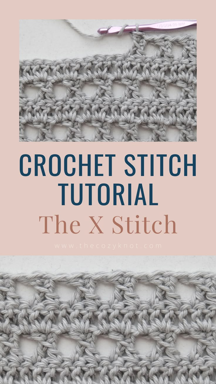 the crochet stitch is shown with text overlay