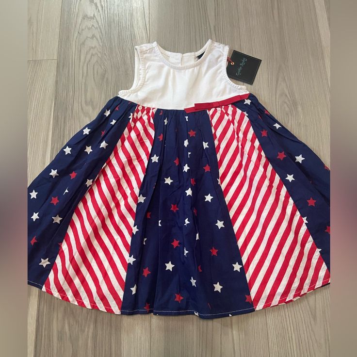 Adorable Red White And Blue Girls Dress By Cynthia Rowley. Size 2t Nwt Blue Cotton Patriotic Dress, Blue Patriotic Cotton Dress, Patriotic Blue Cotton Dress, Patriotic Sleeveless Dress For Spring, Patriotic Sleeveless Spring Dresses, Blue Patriotic Spring Dress, Blue Girls Dress, Big Girl Dresses, Patriotic Dresses