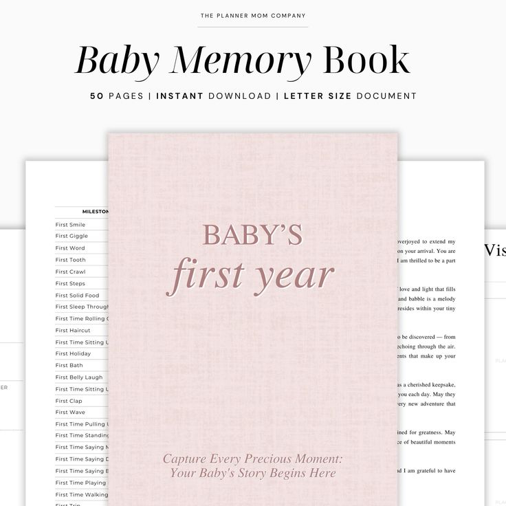 the baby memory book is open and ready to be used as an infant's first year