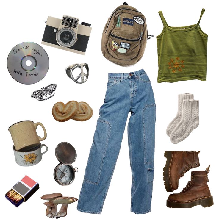 Artists Aesthetic Clothes, Geologist Aesthetic Outfit, Camping Clothes Aesthetic, Camp Core Outfits, Wanderlust Aesthetic Outfits, Campcore Aesthetic Outfits, Down To Earth Aesthetic Outfit, Camp Clothes Aesthetic, Camping Core Outfits