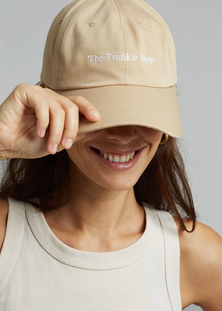 Frankie Baseball Cap - Sand – The Frankie Shop Sheer Midi Skirt, Summer Baseball, Long Pencil Skirt, Midi Wrap Skirt, Shoulder Muscles, The Frankie Shop, Frankie Shop, Muscle T Shirts, Color Sand