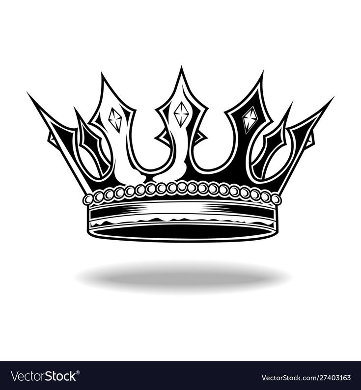 a black and white drawing of a crown