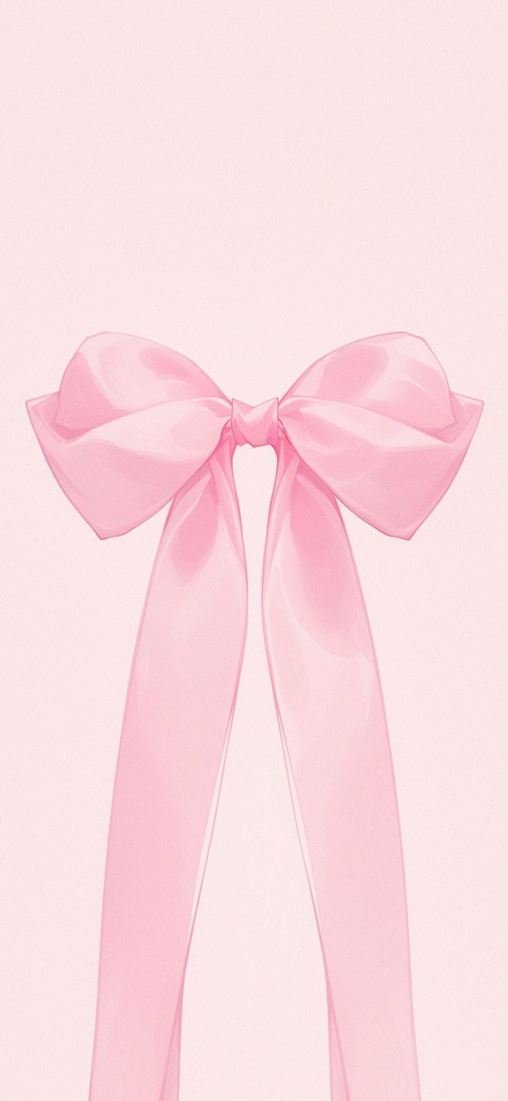 a pink bow on top of a white object in front of a light pink background