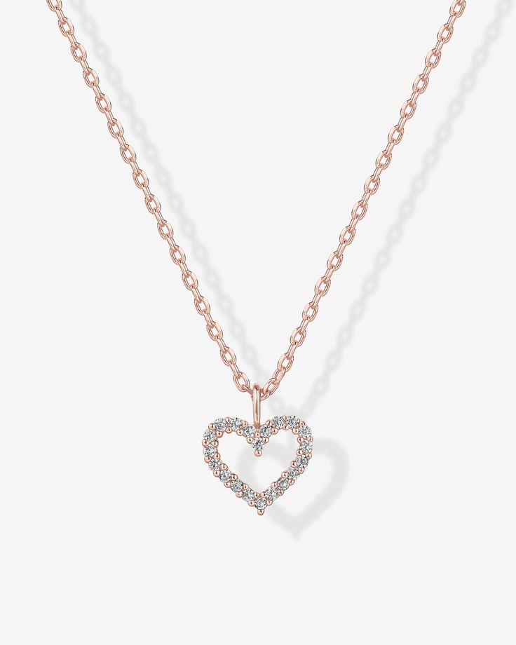 #Variant_Rose Gold Necklace Friendship, Open Heart Necklace, Friendship Necklace, Friendship Necklaces, Cute Necklace, Open Heart, Gold Plated Necklace, Rose Gold Necklace, Love Necklace