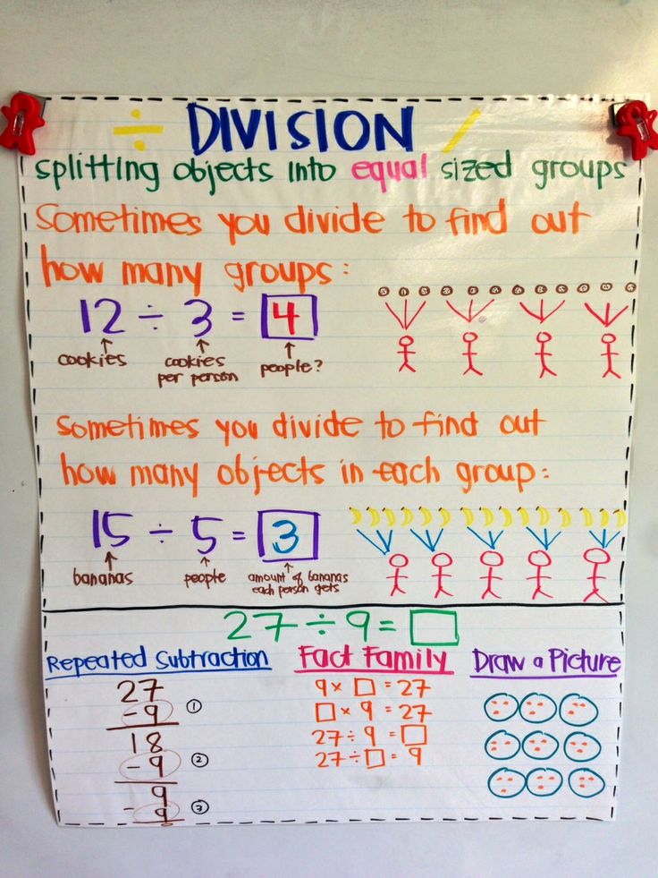 a bulletin board with different types of division