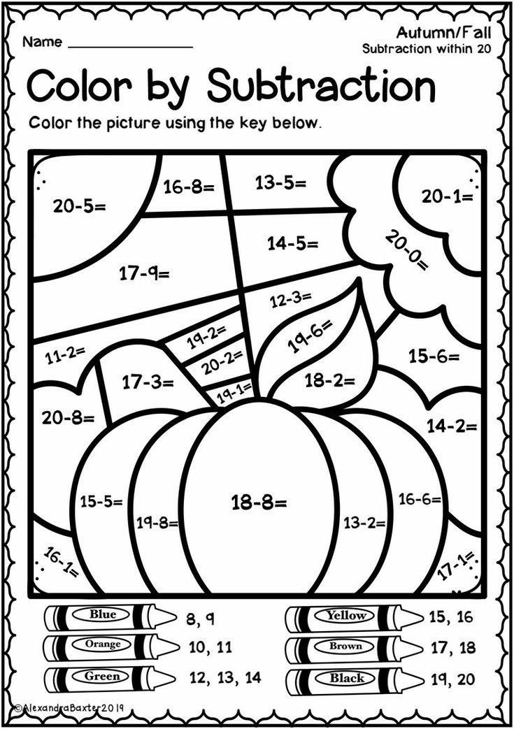 the color by subtraction worksheet for kids to learn how to use it