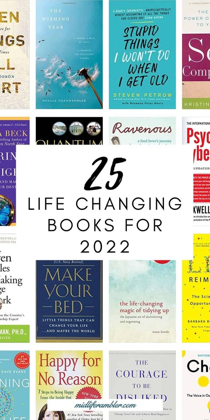 books with the title 25 life changing books for 2012 written in different font and colors