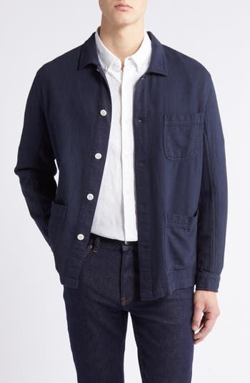 This airy cotton-and-linen shirt jacket is the lightweight layer you need for year-round, polished style. 28 1/2" length Front button closure Spread collar Long sleeves with button cuffs Chest patch pocket; front patch pockets 74% cotton, 26% linen Machine wash, tumble dry Imported Unstructured Linen Button-up Outerwear, Classic Spring Utility Jacket With Button Closure, Classic Spring Utility Jacket For Work, Casual Linen Outerwear With Buttoned Pockets, Relaxed Fit Cotton Outerwear With Straight Hem, Cotton Outerwear With Straight Hem And Pockets, Button-up Linen Utility Jacket With Pockets, Linen Button-up Utility Jacket With Pockets, Cotton Button-up Outerwear For Daywear