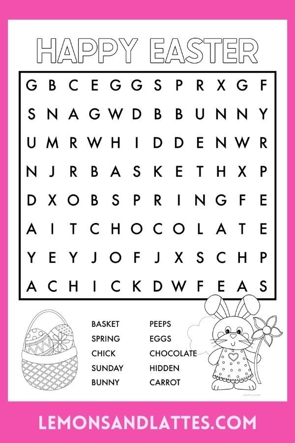 a printable easter word search for kids