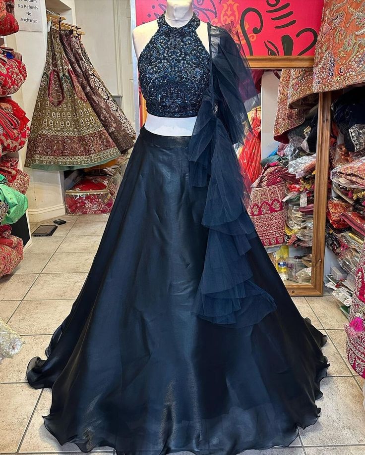 👉 Product Specification Fabric :-  Silk (Lehenga,Blouse) Net (Dupatta) Lehenga :- M size in Inches ( Weist 30, Hip 40, Length 40) Blouse/Choli :- M size in Inches (Weist 30, Bust 36, Length 15) Dupatta :- Organza silk  Border ( 2.5 Mtr) Work :- Embroidery Cutdana work Care :- Dry Clean Type : Party Wear Lehenga Choli, Engagement Lehenga choli, Wedding Lehenga Choli DISCLAIMER :- 👉  The actual colour of the product may vary slightly from the image shown. 💃 Could be adorning for special occasions like Marriages, Event, Engagement Function, Casual, Wedding, Ceremony, Festive, Party and many more as you want. 💃  We hope that you will provide accurate measurement for best fitting of the dress. We Also Made Wedding Lehengas, Indian Lehenga, Bridal Lehenga, Designer Lehenga, South Indian Dres Fitted Pre-draped Saree In Organza With Self Design, Fitted Organza Pre-draped Saree With Self Design, Semi-stitched Lehenga For Party With Traditional Drape, Semi-stitched Traditional Drape Lehenga For Party, Black Self Design Lehenga For Eid, Festive Black Dola Silk Lehenga, Black Self-design Lehenga For Eid, Black Organza Choli For Wedding, Fitted Black Anarkali Set For Celebration