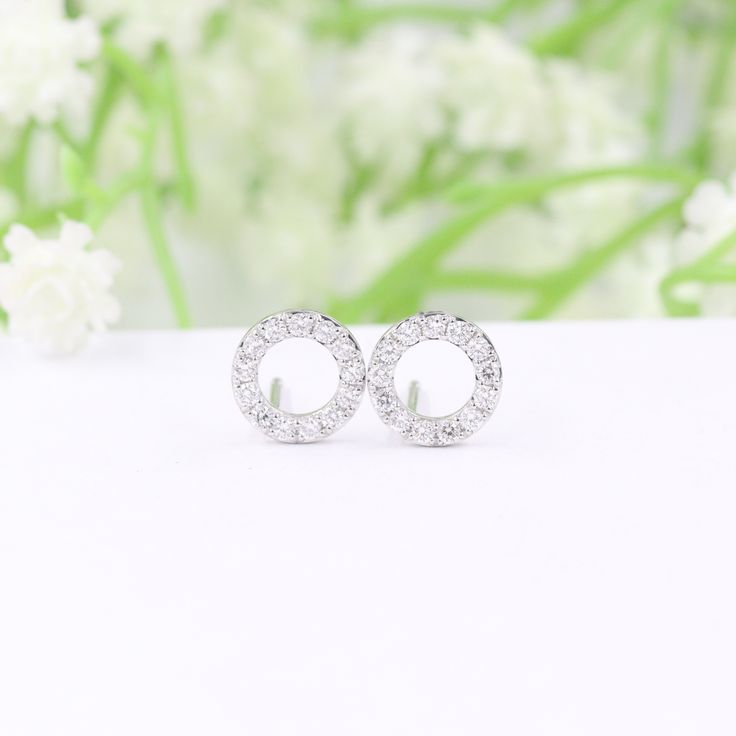 "A lovely pair of earrings fit for your occasion. Our handcrafted authentic Natural White Diamond Earrings will catch everyone's attention. We only use natural white diamonds mined in fair trade mines, we do not use CZ or lab grown diamonds. The eye-catching sparkle of this piece is absolutely breathtaking! We celebrate with you together whether it's an engagement or wedding or anniversary! FEATURES + Handmade / Handcrafted Fine Jewelry + Metal type: 14K ,18K ,( Yellow gold, Rose gold, White gol White Diamond Earrings, Diamond Mines, Minimalist Earrings Studs, White Diamond Ring, Diamond Gift, Earrings Minimalist, Earrings Stud, Dainty Earrings, Circle Earrings