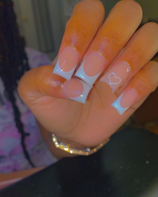 Nail Shorties, White Tip Acrylic Nails, Nails Trending, Gel Toe Nails, Acrylic Toe Nails, Colored Acrylic Nails, White Acrylic Nails, Work Nails, Cute Acrylic Nail Designs