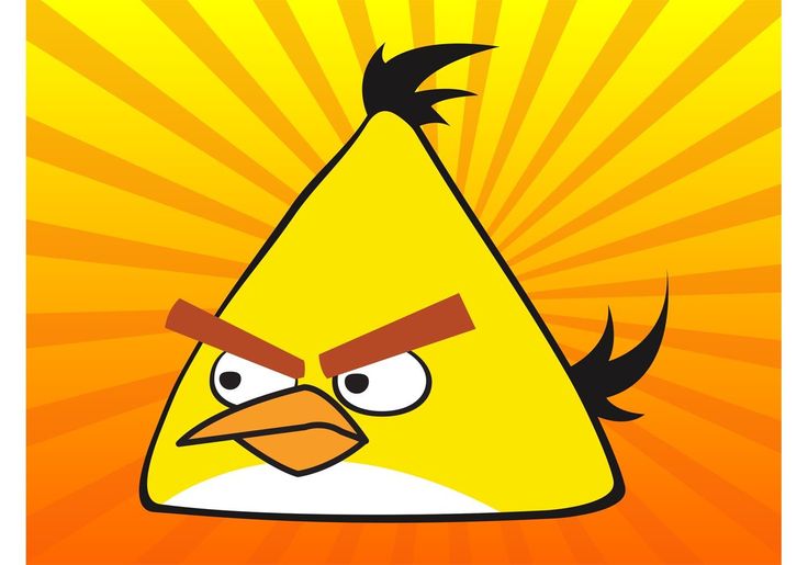 the angry bird is in front of an orange background