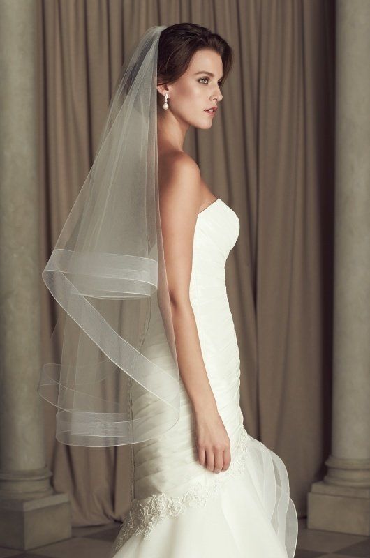 a woman in a wedding dress with a veil on her head