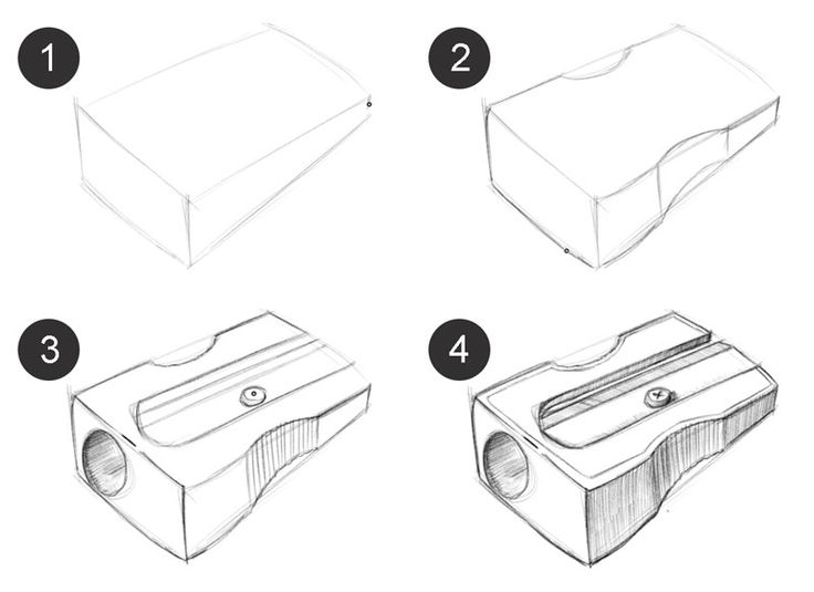 how to draw an electronic device with pencils and ink, step by step instructions