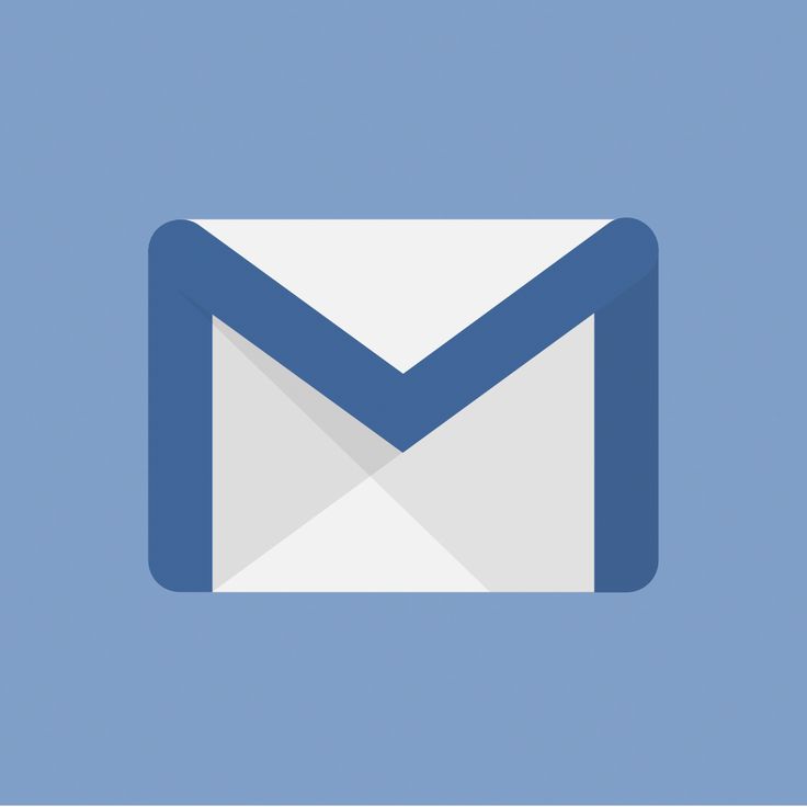 an email envelope with the letter m in it's center, on a blue background