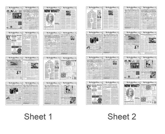 the front pages of newspapers with different headliness on each page and an image of a man