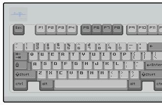 a computer keyboard with several different types of keys