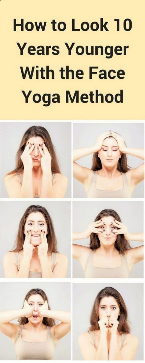 How to Look 10 Years Younger Using Face Yoga | Your Lifestyle Options Anti Aging Yoga, Face Yoga Method, Face Yoga Exercises, Facial Yoga, Yoga Beginners, Yoga Program, Yoga Posen, Face Exercises, Yoga Facial