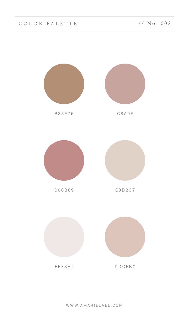 the color palette is shown in different shades and sizes, including pinks, beiges,