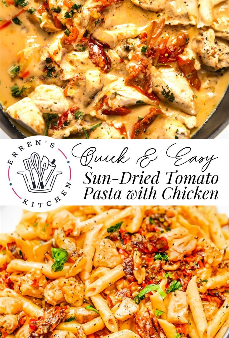 Looking for delicious dinner ideas? A delectable dish of Creamy Sun-Dried Tomato Pasta with Chicken flavored with Parmesan cheese, sun-dried tomatoes, onions, and garlic. Savor our Creamy Sun-Dried Tomato Pasta with Chicken, a flavor-packed 30-minute meal perfect for your busy weeknights! This quick and easy dinner recipe is perfect for the family and so so good! Half Baked Harvest Creamy Sun Dried Tomato Chicken Pasta, Sun Dried Tomato Pasta Crockpot, Chicken Alfredo Sun Dried Tomatoes, Alfredo Sauce With Sun Dried Tomatoes, Sun Dry Tomatoes Recipes Chicken, Sun Dried Tomato Chicken Pasta Healthy, Pesto Pasta With Sun Dried Tomatoes And Chicken, Creamy Chicken Sun Dried Tomatoes, Sun Dried Tomatoes Chicken Pasta