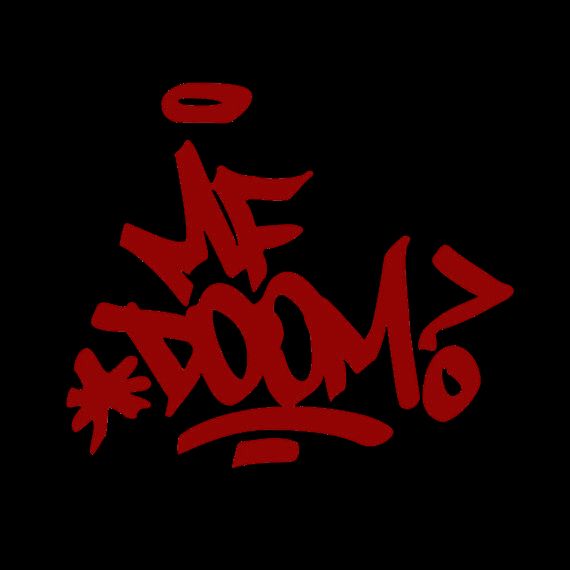 the word moo written in red ink on a black background with an angel above it