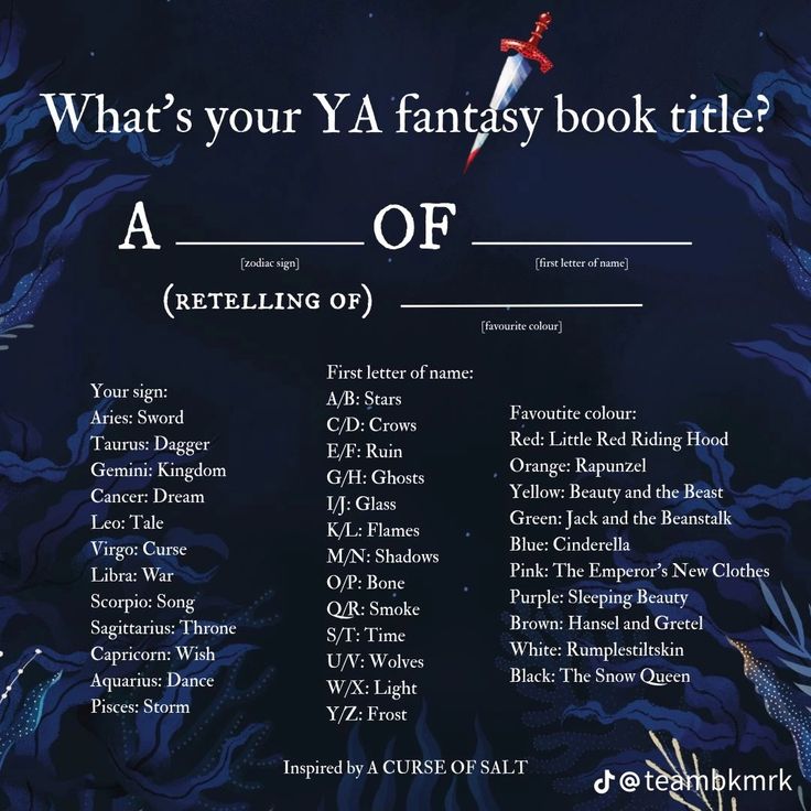 the poster for what's your ya fantasy book title?