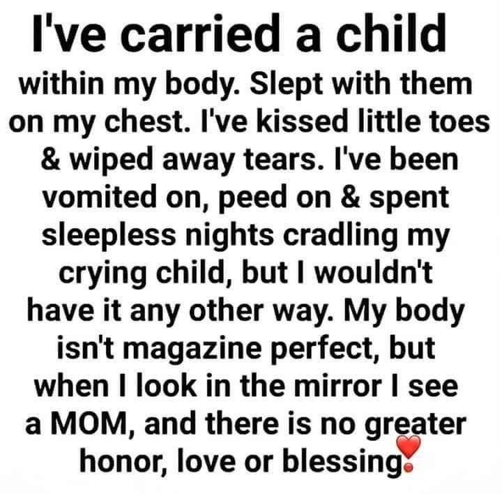 a poem written in black and white with the words i've carried a child