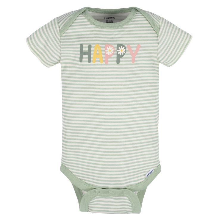 Our Onesies® bodysuits are classic! Wear them solo or layer them any way your little one pleases. Made with soft cotton rib, you can’t go wrong! We use STANDARD 100 by OEKO-TEX® certification on products tested in an independent laboratory against a list of more than 400 harmful substances, including PFAS. This pack includes eight short sleeve Onesies® bodysuits with rainbow and floral themed art. Cute Spring Cotton Bodysuit, Casual Short Sleeve Bodysuit For Spring Playtime, Basic Short Sleeve Bodysuit For Spring, Green Cotton Onesie For Spring, Spring Cotton Bodysuit For Playtime, Spring Playtime Short Sleeve Bodysuit, Spring Playtime Cotton Bodysuit, Cute Green Bodysuit For Playtime, Green Cotton Bodysuit For Spring