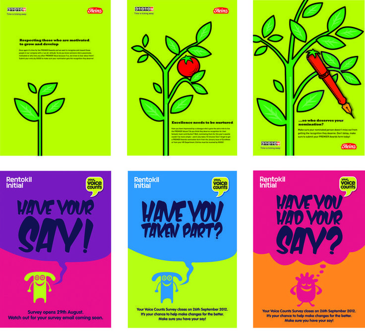 six posters with different types of plants on them