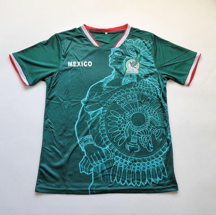 Mexico Soccer Jersey Azteca Design Made Of Polyester Nwt Runs Small Measuraments In Inches Shirt Laying Flat Armpit To Armpit And Lenght Small 20-26 Medium 21-27 Large 22-28 Xl 23-29 2xl 24 -30 3xl 25 1/2 -31 Mexico Words On Jersey Made Of Vinyl. Mexico Jersey Outfit Men, Mexico Soccer Shirt, Mexico Jersey, Grunt Style Shirts, Mexico Soccer Jersey, Girly Birthday, Mexico Soccer, Red And Black Shirt, Funky Shirts