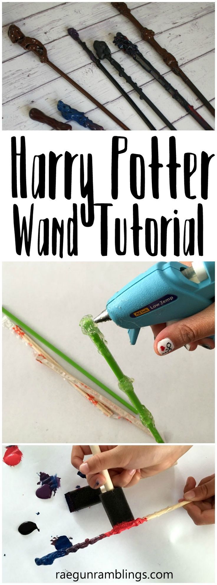 harry potter wands are being used to make an art project for kids and adults