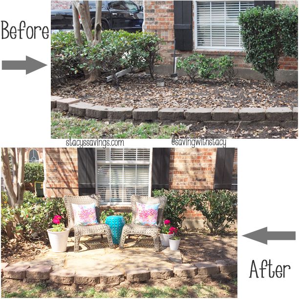 before and after pictures of landscaping in front of a house