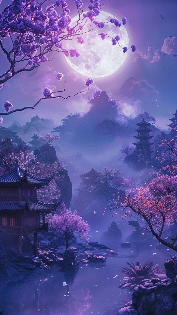 Beautiful Wallpapers Purple, Chinese Purple Aesthetic, Aesthetic Blue And Purple Wallpaper, Purple Chinese Aesthetic, Purple Lighting Aesthetic, Purple Japanese Aesthetic, Blue And Purple Aesthetic, Cute Purple Aesthetic, Purple And Blue Aesthetic