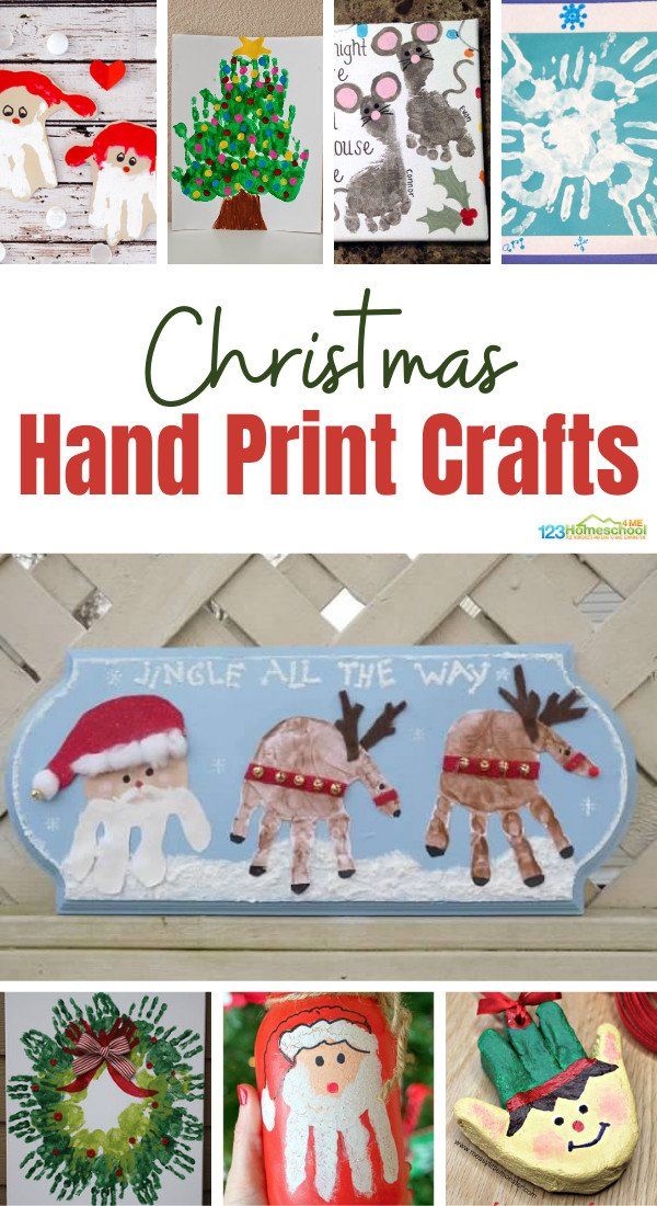 christmas hand print crafts for kids to make