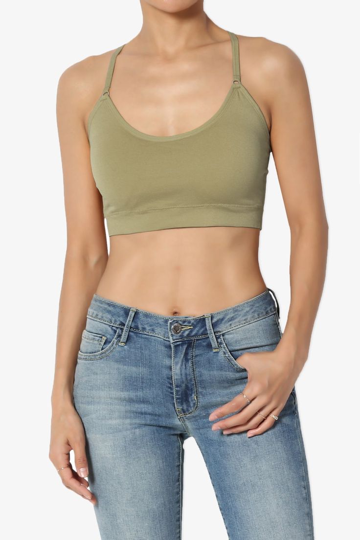 Dassie Padded Cross Back Bra Top Casual Cropped Sports Bra With Built-in Bra, Spring Cami Sports Bra With Built-in Bra, Trendy Sports Bra With Built-in Bra For Spring, Spring Strappy Sports Bra With Built-in Bra, Stretch Cropped Camisole With Built-in Bra, Summer Cami Sports Bra With Built-in Bra, Solid Crop Top Camisole With Built-in Bra, Spring Cropped Sports Bra With Built-in Bra, Stretch Sports Bra With Removable Pads For Spring