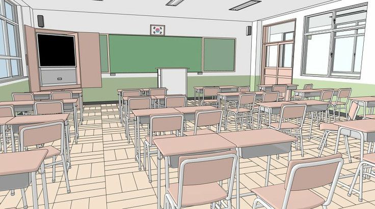 an image of a classroom setting with desks and chairs