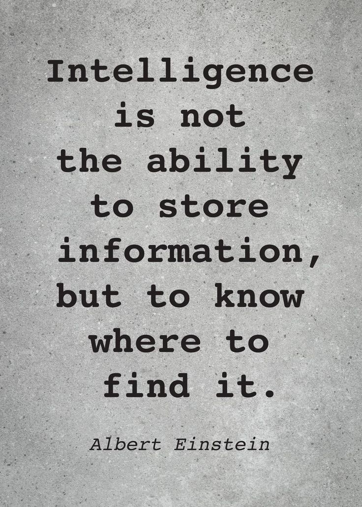 albert einstein quote on the topic of internet is not the ability to store information, but to know where to find it