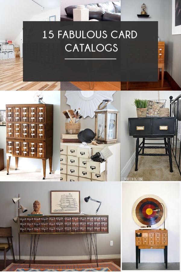 the top ten fabulous card catalogs for furniture and home decor items, including an old record player