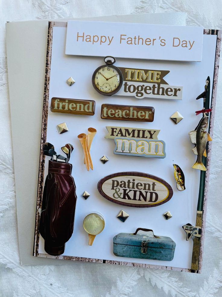 a father's day card with magnets on it