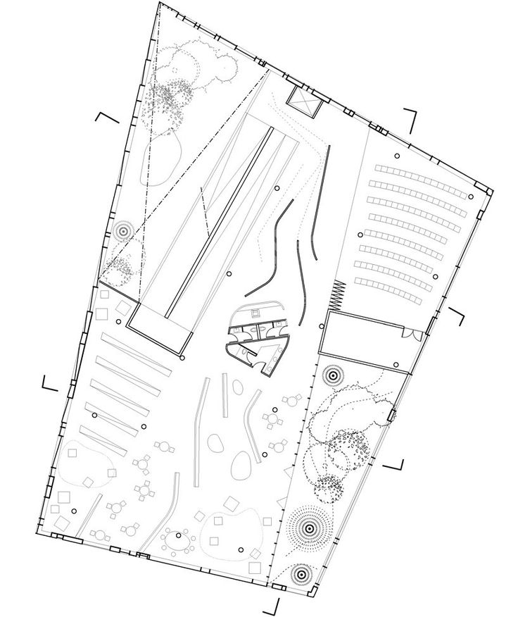 an architectural drawing shows the layout of a building