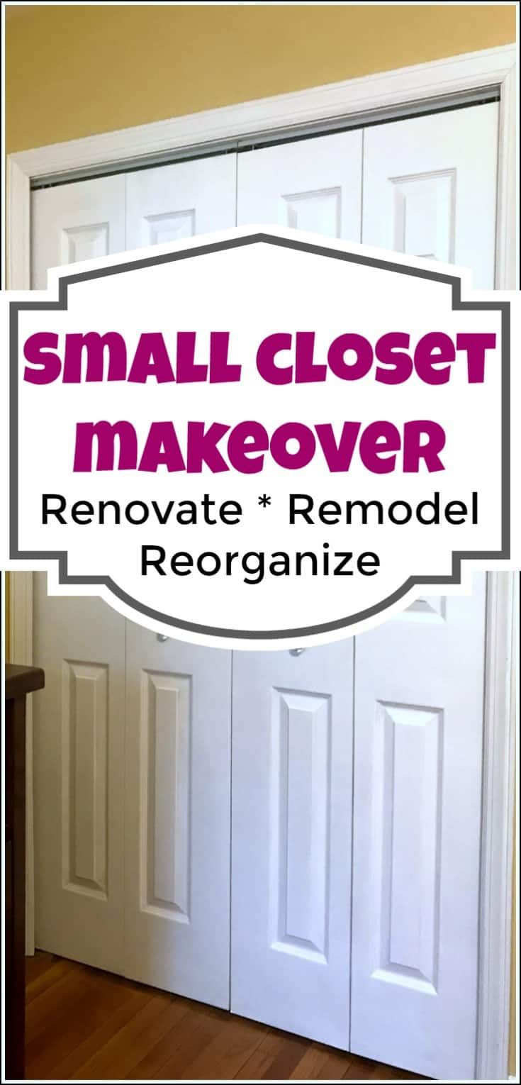 a white closet door with the words small closet makeover renoorat and remodel