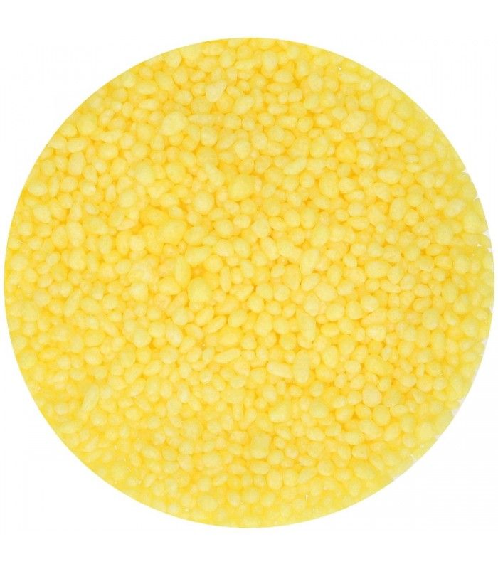 a round yellow substance on a white background