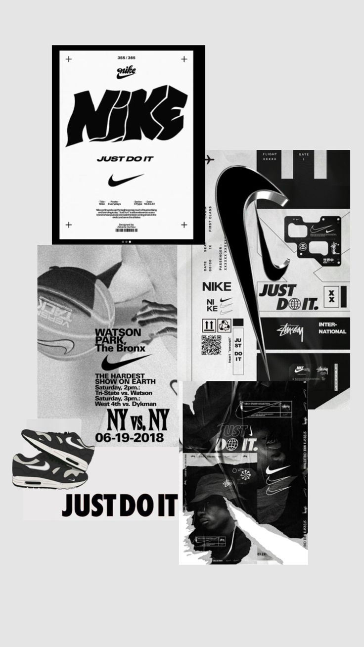 an advertisement for nike's new york city basketball team, with images of shoes