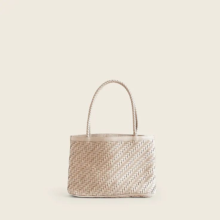 J.Crew: Bembien® Ella Bag For Women Natural Straw Tote Bag For On-the-go, Elegant Straw Tote Bag For On-the-go, Luxury Rectangular Bucket Bag With Braided Handles, Modern Straw Bag With Top Handle And Removable Pouch, Modern Top Handle Straw Bag With Removable Pouch, Modern Bucket Satchel With Braided Handles, Elegant Rectangular Bucket Bag With Braided Handles, Luxury Natural Bucket Bag In Satchel Shape, Modern Tote Box Bag With Braided Handles