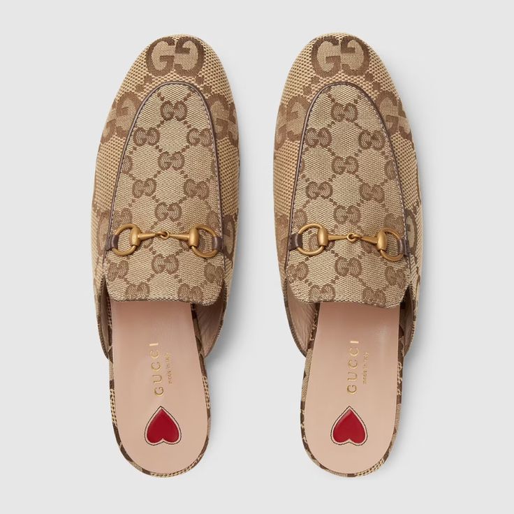 Gucci Slippers, Gucci Princetown, Designer Slippers, Cuffed Jeans, Women's Mules, Digital Gifts, Brown Canvas, Leather Mules, Gucci Mules