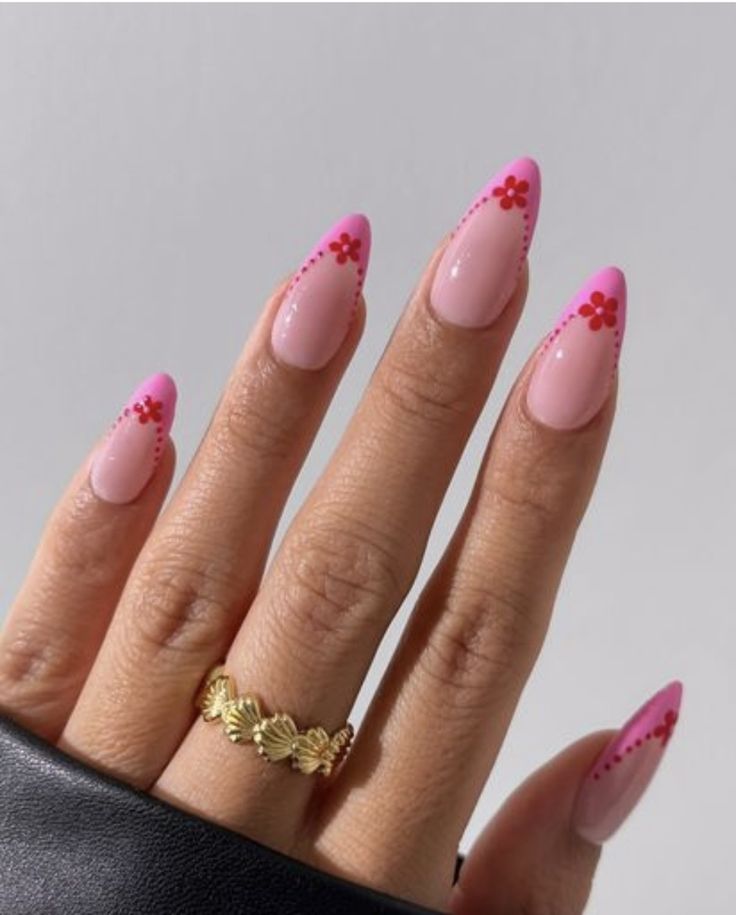 Summertime Activities, June Nails, Pink French Tip, Yummy Fruit, Vibrant Florals, French Tip Nail Designs, Pink Manicure, Summer Manicure, Summery Nails