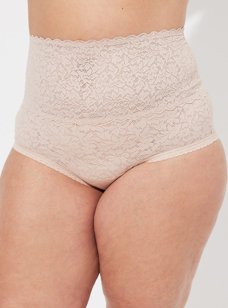 Flirty and a little fancy, this dreamy brief panty boasts 4-way stretch lace with a charming scallop lace trim. Stretch lace fabric. High waist. Scallop lace trim. Polyester/elastane. Wash cold; dry low. Imported plus size underwear. The best plus size women's 4-way stretch lace high-rise brief panty boyshort panties in rose dust made of lace. Stretch Lace Fabric, Blue Fits, Matches Fashion, Scalloped Lace, Stretch Lace, What I Wore, Lace Fabric, Lace Trim, High Waist