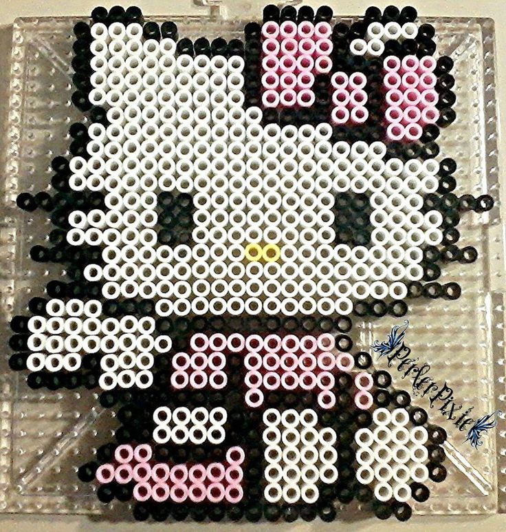 a hello kitty bead pattern is shown in the shape of a pixel art piece